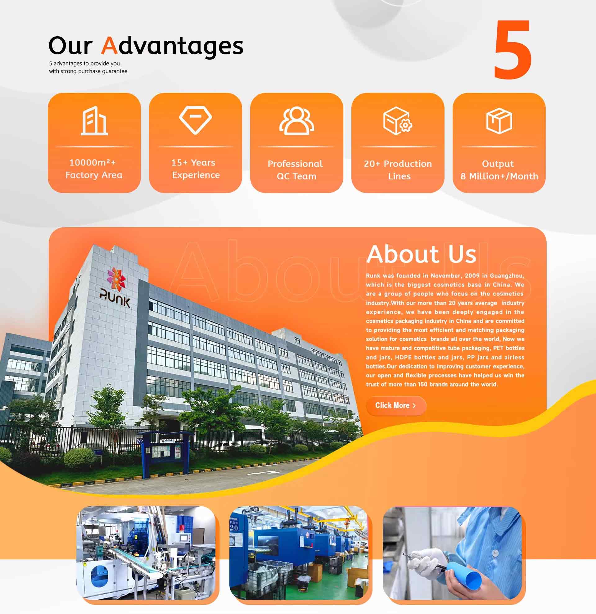 Runk cosmetic packaging bottle manufacturer Runk cosmetic packaging bottle manufacturer